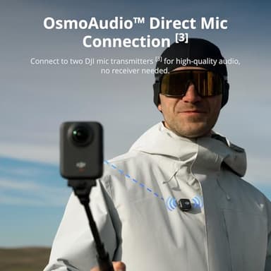 DJI Osmo 360 Camera, Waterproof 360° Action Camera with 1-Inch 360° Imaging, Native 8K 360° Video, 105GB Built-in Storage, 120MP 360° Photo, 100-Min 8K Recording, Action Camera for Sports - Image 5