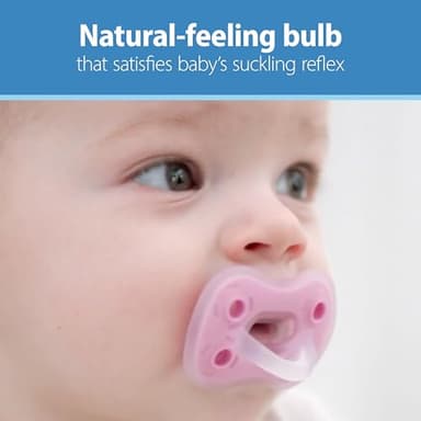 Dr. Brown's Advantage One-Piece Silicone Baby Pacifier, Fully Symmetrical Soother, Coral/Light Pink/Pink, 6-18m, BPA Free, 3 Pack - Image 6