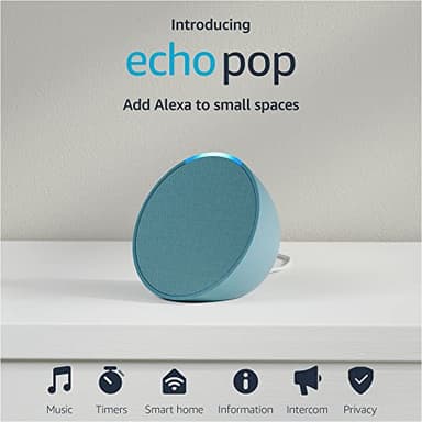 Amazon Echo Pop (newest model), Our smallest Alexa speaker, Fits in any room, Midnight Teal - Image 9