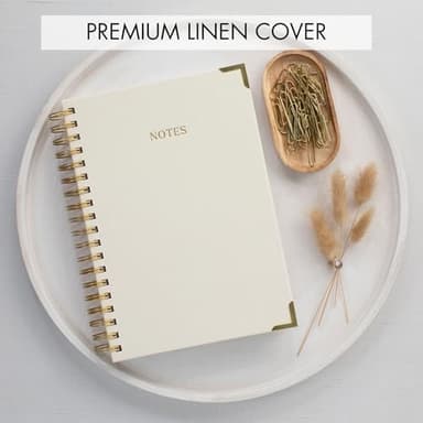 Aesthetic Thick Spiral Notebook Journal For Women in B5 Format - Modern Linen Hardcover College Ruled Note Book With 300 Lined Pages - Perfect For Writing And Staying Organized at Work or School - Image 6