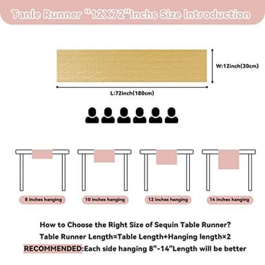 Sugargirl 10 Packs 12 x 72 inches Sequin Table Runner, Glitter Gold Table Runner for Birthday Party Supplies Wedding Holiday Celebration Event Decorations - Image 5