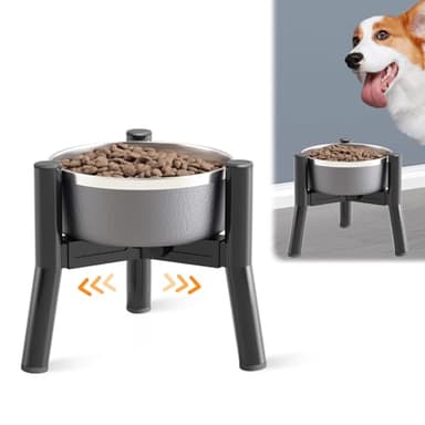 SHAINFUN Adjustable Elevated Dog Bowls Stand Compatible with 6 to 8 inch Wide Raised Stand with Metal Material for Medium and Small Sized Dogs (Bowl Not Included) - Image 1