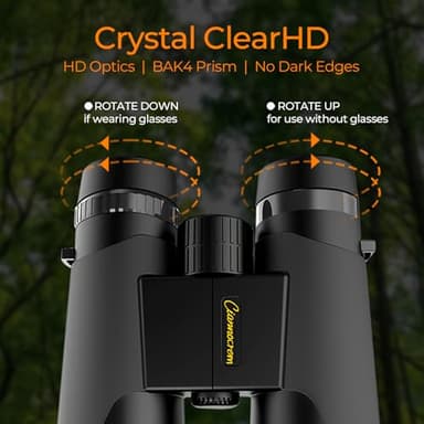 Ciannocrem 12x42 Binoculars for Adults High Powered with Phone Adapter,Build by Powerful Glasses Large View to Watch Football Games,a Travel,Hiking,Bird Watching,Survival and Hunting Gadgets for Men - Image 3