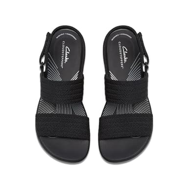 Clarks Women's Arla Stroll Flat Sandal, Black Textile, 9 - Image 7