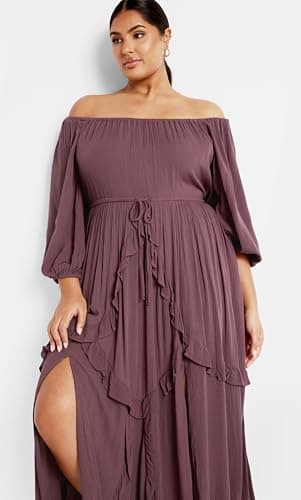 City Chic Women's Plus Size Dress ARZEL, Dusty Mauve - Image 3