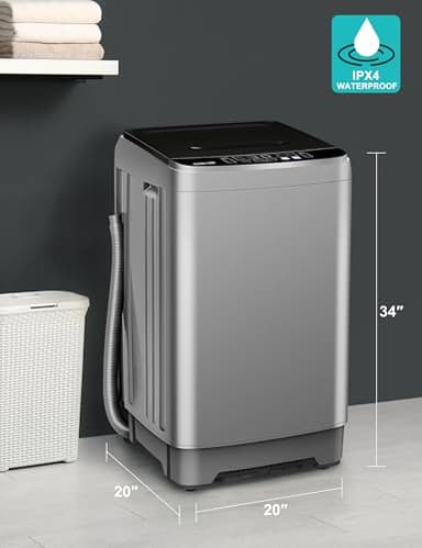 Portable Washing Machine - Compact 2.0 Cu.ft Portable Washer, Full-Automatic Top Loader for Space Saving, Ideal for Apartments, Homes, and Dorms, 10 Wash Cycles, Low Noise, IPX4 - Image 4