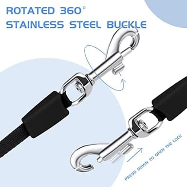 eing Retractable Dog Leash, Pet Walking Leash with Anti-Slip Handle, Strong Nylon Tape, 360°Tangle-Free, Suitable for Small Medium Dog Cat, Gift Waste Bags Dispenser Included,10 ft, Black - Image 6