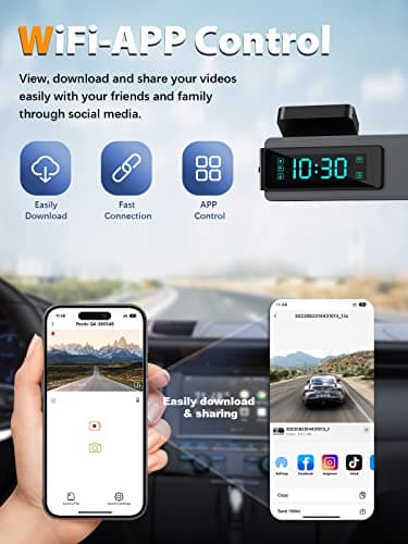 ARIFAYZ Dash Cam Front and Rear 4K+1080P, Free 64GB Card, Built-in WiFi, Dash Camera for Cars, Car Camera, Dual Dashcams for Cars with Night Vision, 24 Hours Parking Monitor, Loop Recording - Image 4