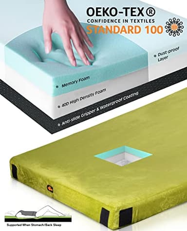 Gaialoop Thick Memory Foam Camping Mattress Sleeping Pad [Car/Tent/Cot] 3'' Portable Floor Play Mat Roll Up Mattress for Guests Sleepover Travel [Twin: 75 * 38 * 3"] - Image 3