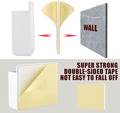 CEI&BPY 2Pcs Phone Holder Wall Mounted, Phone Stand with Self Adhesive. Phone Holder for RV Charging.Compatible with iPhone and Android (2Pack-White - Image 4