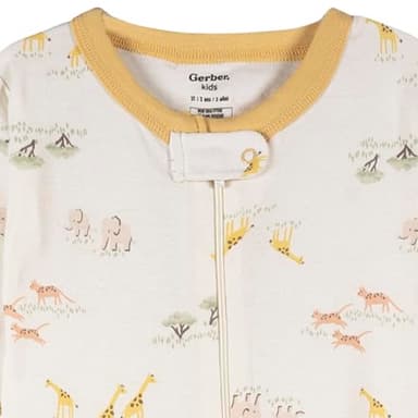 Gerber Unisex-Baby 2-Pack Footed Pajamas, Safari - Image 4