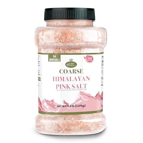 Good Tierra Himalayan Pink Salt in Jar - Coarse, 5 lb - Ideal for Bath Salt, Table Salt Grinders, and Spice Jars - Image 1