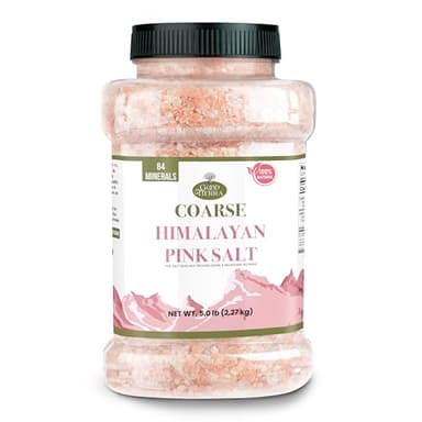 Good Tierra Himalayan Pink Salt in Jar - Coarse, 5 lb - Ideal for Bath Salt, Table Salt Grinders, and Spice Jars - Image 1