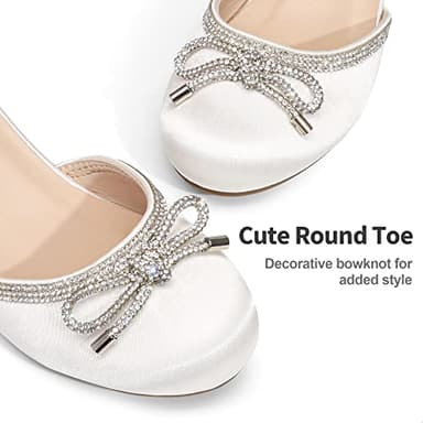 DREAM PAIRS Girls Dress Shoes Closed Toe Low Heels Ankle Strap Pumps for Toddler Little Big Kid Flower Party Wedding Princess,Size 13 Little Kid,White,SDFL2318K - Image 4
