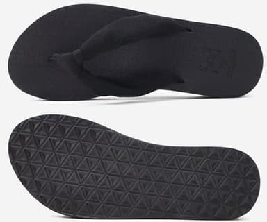 KuaiLu Flip Flops Women Arch Support Yoga Mat Comfortable Summer Beach Walking Thong Cushion Sandals Slip on Pool Outfits Travel Essentials Orthotic Slides Outdoor Slippers Shoes All Black Size 8.5 - Image 7