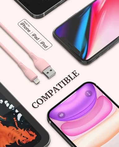 6Pack(3/3/6/6/6/10 FT) Original [Apple MFi Certified] iPhone Charger Fast Charging Lightning Cable iPhone Charger Cord Compatible with iPhone 14/13/12/11 Pro Max/XS MAX/XR/XS/X/8/7 Plus iPad AirPods - Image 3
