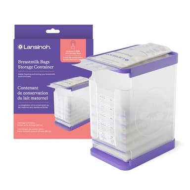 Lansinoh Breastmilk Storage Container with Quick-Freeze Tray, Stores up to 10 Breast Milk Bags, Made Without BPA/BPS, Includes 5 Milk Bags - Image 1