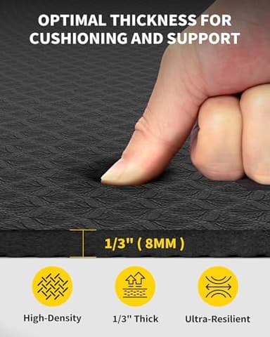CAMBIVO Large Yoga Mat for Men and Women 1/3 & 1/4 Inch Thick, 72" x 48" Extra Wide Workout Mat, Exercise Fitness TPE Mat for Home Gym, Yoga, Pilates, Workout,Stretching,Meditation (Barefoot Exercise) - Image 3