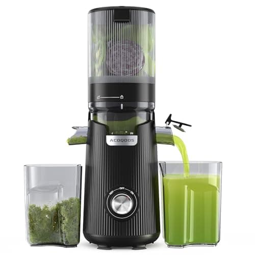 ACOQOOS Juicer Machines, 5.3" Wide Chute for Whole Fruit and Vegetable,1.8L Auto-Feed Time-Saver, Slow Masticating High Yield, Easy to Clean Cold Press Juicer with 2 Cups - Image 1