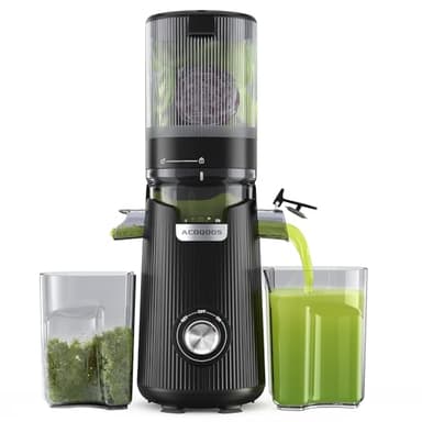 ACOQOOS Juicer Machines, 5.3" Wide Chute for Whole Fruit and Vegetable,1.8L Auto-Feed Time-Saver, Slow Masticating High Yield, Easy to Clean Cold Press Juicer with 2 Cups - Image 1