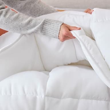 LINENSPA White Down Alternative Comforter and Duvet Insert - All-Season Comforter with Box Stitch and 8 Duvet Loops - Bedding for Kids, Teens, and Adults - Queen - Image 9