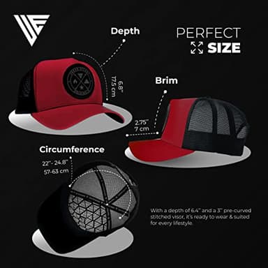 Urban Effort Mesh Back Cap - for Men and Women Baseball Hat 5-Panel Trucker Hat - Great Snapback Closure for Hunting & Hiking (Red) - Image 6