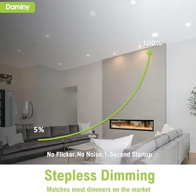 DAMINY 24 Pack 6 Inch LED Recessed Lighting with Junction Box,5CCT,Ultra-Thin Recessed Light,10W 1100lm, Dimmable Canless Wafer Ceiling Light, High Brightness - ETL - Image 3