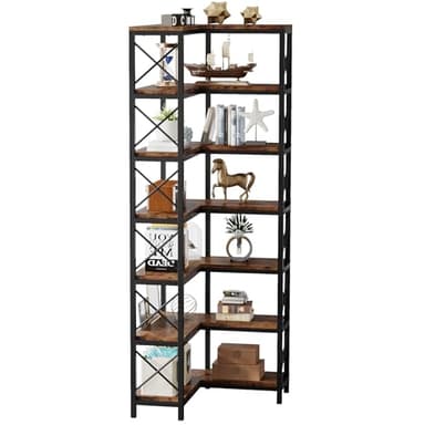 Tribesigns 7-Shelf Corner Bookshelf,Large Modern Corner Bookcase, 7-Tier Tall Corner Shelf Storage Display Rack with Metal Frame for Living Room Home Office (Black) - Image 8