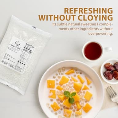 Soeos Lychee Flavored Coconut Jelly Strips, 2.2 lbs (1 Kg), Lychee Jelly for Boba Tea, Sweet and Chewy Tropical Snack, Perfect Topping for Ice Cream, Desserts - Image 2