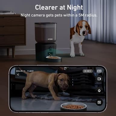 Automatic Dog & Cat Feeder with Camera & WiFi – 8L/34 Cups, 1080P Night Vision, 2.4 & 5G WiFi, 2-Way Talk, 10s Voice Recording, Timed Food Dispenser, Up to 99 Portions, 15 Meals Per Day - Image 4