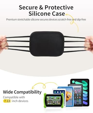 FANGOR Car Headrest Mount Holder, Tablet Holder for Kids in Back Seats, Anti-Slip Strap and Holding Net,Angle-Adjustable/Fits All 7 Inch to 12.9 Inch Tablets - Image 3