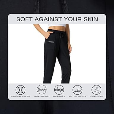 Haowind Joggers for Women with Pockets Elastic Waist Workout Sport Gym Pants Comfy Lounge Yoga Running Pants - Image 4