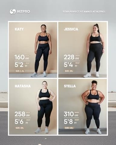 HLTPRO 3 Pack Plus Size Leggings with Pockets for Women - Black High Waisted Tummy Control Soft Yoga Pants for Gym Workout - Image 6