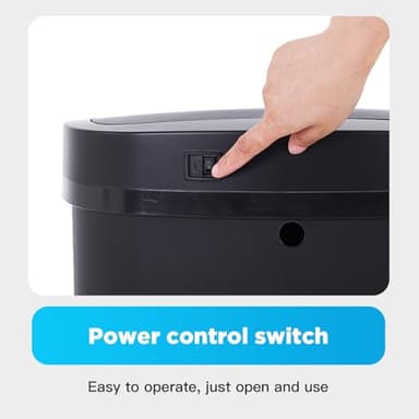 BestOffice | 13 Gallon Trash Can with Lid | Automatic Touchless Garbage Can | Odor Control | Modern Oval Design | Easy to Clean | Plastic | Black | Fits Any Kitchen, Bathroom, Office or Home - Image 6