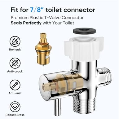 Arofa Handheld Toilet Bidet Sprayer for Toilet-Adjustable Water Pressure Control with Bidet Hose for Feminine Wash, Stainless Steel Brushed Nickel Bidet Faucet Cloth Diaper for Baby Wash - Image 6