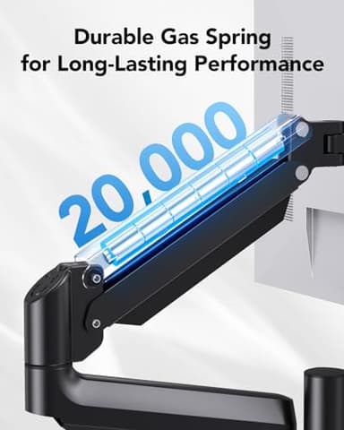 HUANUO Dual Monitor Mount up to 32 inches Screens, Taller Monitor Stand Hold 19.8lbs, Dual Monitor Arm Desk Mount Easy Adjustable with Tilt, Swivel, Rotation, VESA 75/100mm - Image 6