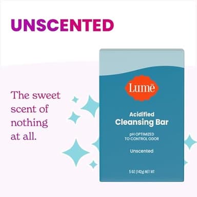 Lume Acidified Body Cleansing Bar - 24 Hour Odor Control - Removes Odor Better than Soap - Moisturizing Formula - Formulated Without SLS or Parabens - OB/GYN Developed - 5 ounce (Unscented) - Image 2