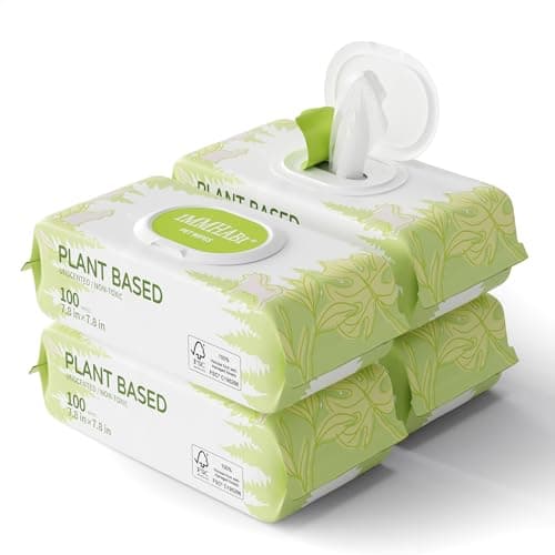 400 Unscented Dog Wipes for Paws and Butt Plant Based Hypoallergenic Pets Cleansing & Deodorizing Anal Gland Hygienic Puppy Wipes for Dogs Face and Body Cat Wipes Cleaning Fur Doggie Wipes Doggy Wipes - Image 1