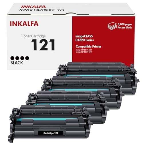 121 Black Toner Cartridge High Yield 4 Pack Compatible Replacement for Canon 121 CRG-121 CRG121 D1620 Toner for imageCLASS D1620 D1650 1620 1650 Printer - Image 1