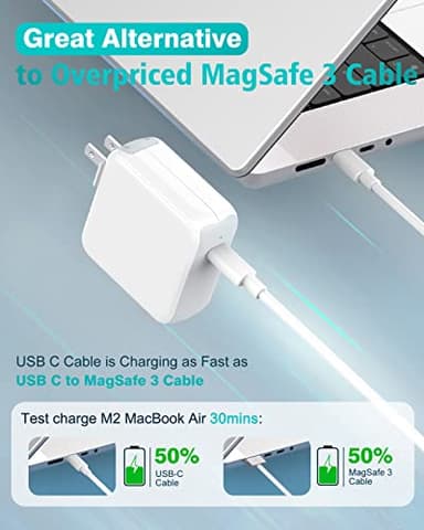 Charger for MacBook Air MacBook Pro 13 14 15 16 inch 2025 2024 2023 2022 2021 2020, M1 M2 M3 M4 Laptop 70W USB C Power Adapter, iPad, LED, 6.6FT USB-C Cable, Charging as Fast as Original Quality - Image 2