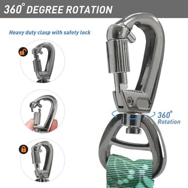 Hotsky Tactical Dog Leash Heavy Duty for Medium Large Dogs That Pull,4-6Ft Strong Bungee Shock Absorbing No Pull Dog Leash with Padded Double Handle and Car Seatbelt,Leaves - Image 8