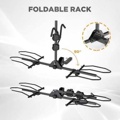 TANX Bike Racks for Ebikes,Fat Tire Bike Rack for Tow Hitch 2-Bike 160 lbs Capacity,Hitch Bike Rack for Heavy E Bike, Wobble Free Smart Tilting Folding Bicycle Car Racks for Standard, 2 inch Receiver - Image 6