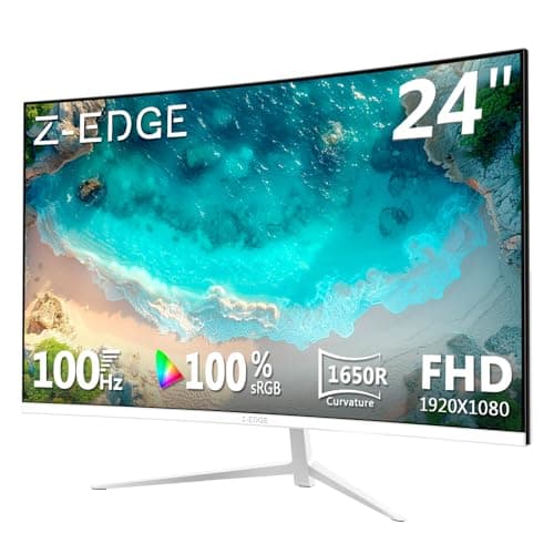 Z-Edge 24-inch Curved Gaming Monitor, Full HD 1080P 1920x1080 LED Backlight Monitor, with 100Hz Refresh Rate and Eye-Care Technology, U24C 178° Wide View Angle, DP+HDMI - Image 1