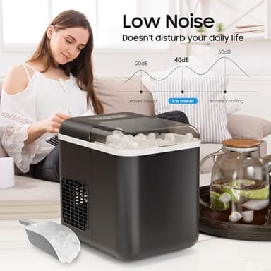 CSIHOP Countertop Ice Maker, Portable Countertop Ice Maker with App & Voice Control, 9 Bullet Ice Cubes in 6 Mins, 26Lbs/24H Self-Cleaning, Compact Ice Machine for Home Kitchen Office - Image 5