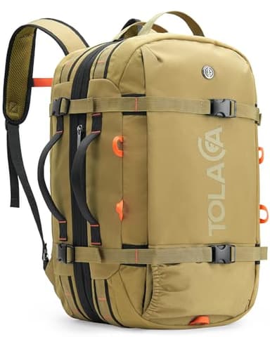 Tolaccea Travel Laptop Backpack, Large Carry on Backpack Flight Approved Convertible Duffle Luggage Bag Daypack Work Business Rucksack Fits 16" Laptop for Men Women 3 Carrying Ways, 40L-50L Expandable - Image 1