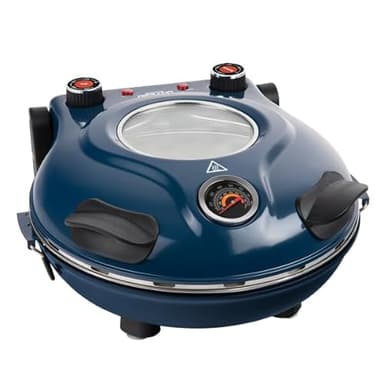 PIEZANO Crispy Crust Pizza Oven by Granitestone – Electric Pizza Oven Indoor Portable, 12 Inch Indoor Pizza Oven Countertop, Pizza Maker Heats up to 800˚F for Stone Baked Pizza at Home - Navy - Image 6
