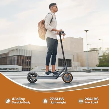 Electric Scooter for Adults, 8.5" Solid Tire, 350W Motor, 280Wh Capacity Battery, 19 Miles Long Range, Max 19 Mph Folding E-Scooter with Dual Brakes & Smart APP - Image 3