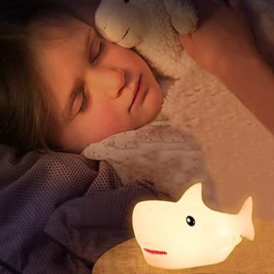 ZKLiLi Shark Night Light for Kid,Rechargeable Cute Squishy Lamp for Boys Girls Christmas Gifts Night Lights Kids Teens Toddler Baby Nursery Touch Room Decor Gift Toys - Image 4