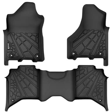PARTZER Floor Mats Fit for 2019-2024 2025 Ram 2500/3500 Crew Cab w/Bucket Seats (Not for PTO KIT Models), All Weather TPE Car Mats for Dodge RAM Guard Accessories-Non-Slip Liners (NOT Mega Cab) - Image 1