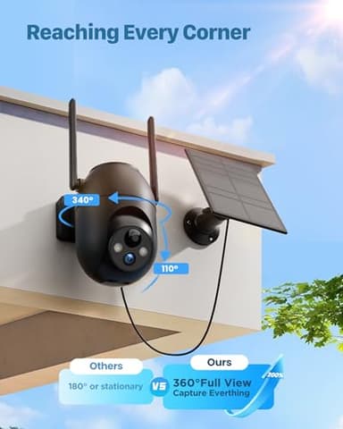Security Cameras Wireless Outdoor Solar: 2K WiFi Camera for Home Security System - Battery Powered Cam IP66 Waterproof Motion Sensor - Camaras de Seguridad para Casa Inalambricas - Image 6